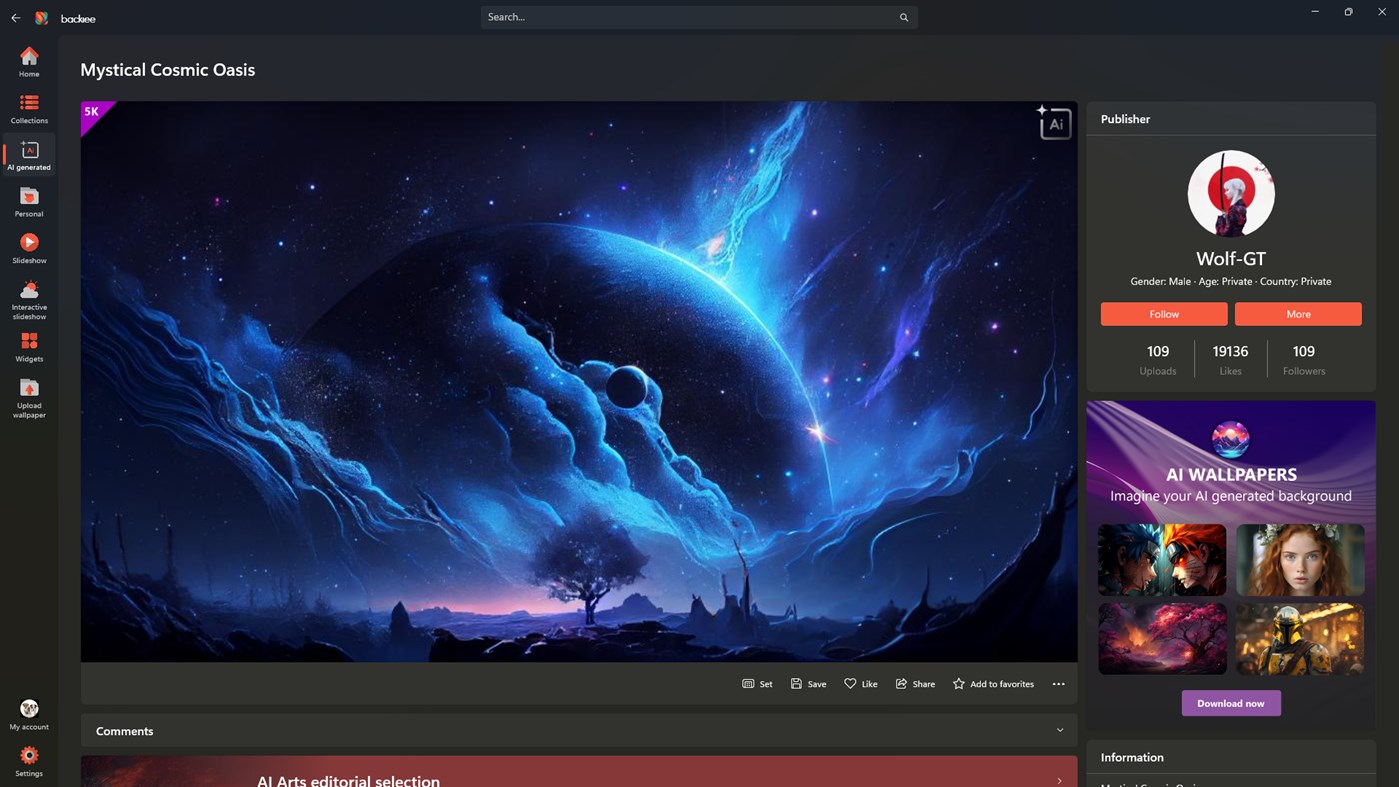 #2. backiee - Wallpaper Studio 10 (Windows) Ved: Good2Create