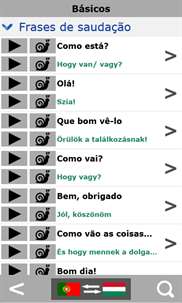 Portuguese to Hungarian phrasebook screenshot 2