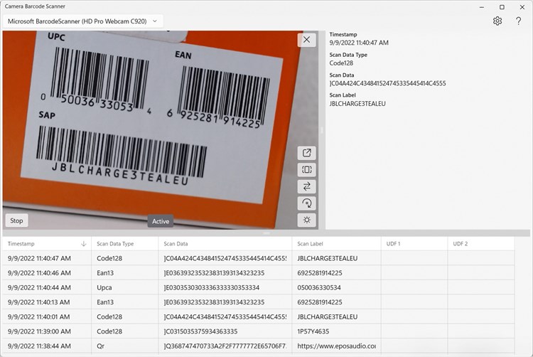 Camera Barcode Scanner - PC - (Windows)