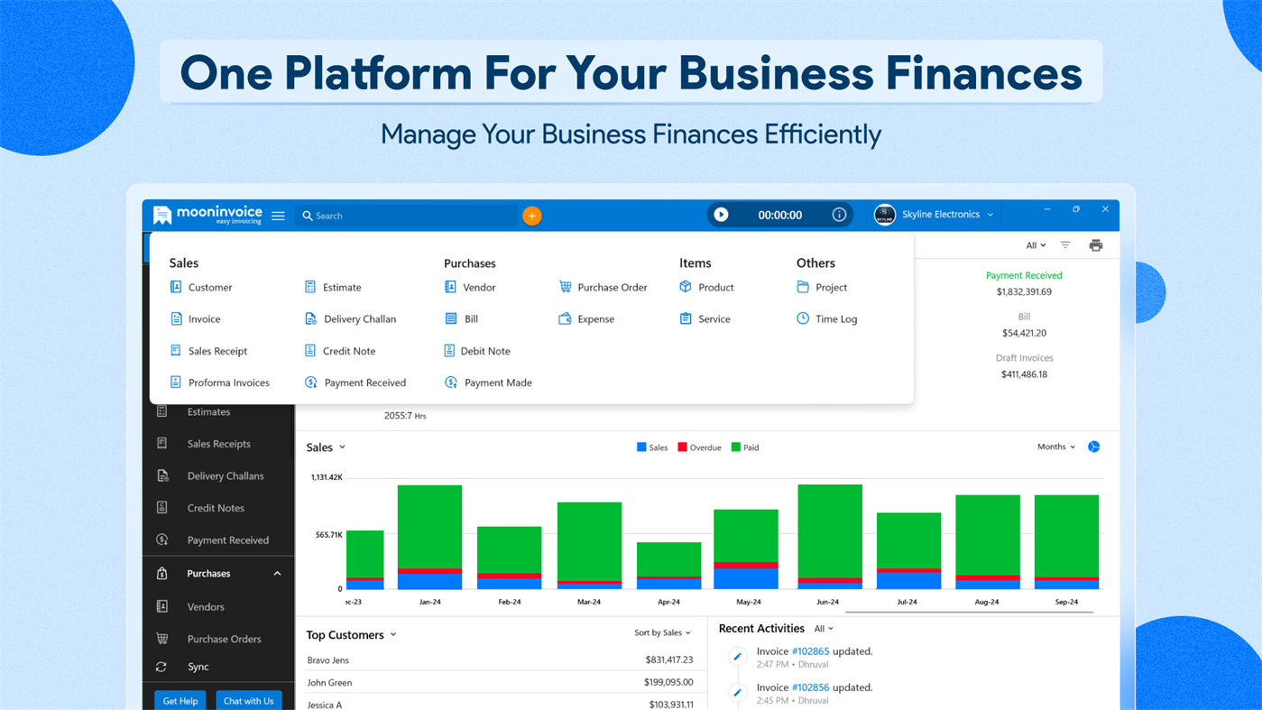 #3. Invoice Maker & Estimate Creator by Moon Invoice (Windows) 来自: Moon Technolabs Pvt. Ltd.