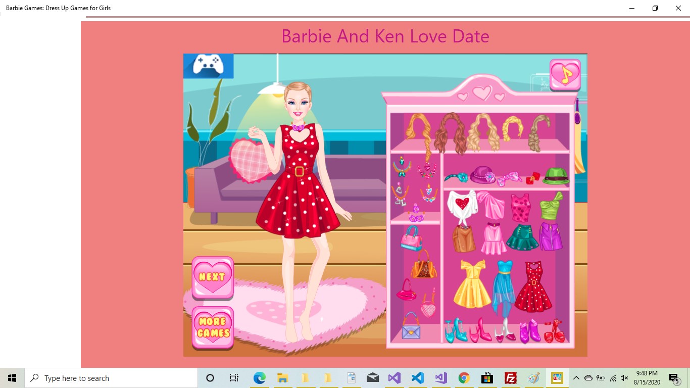 barbie and ken dress up games