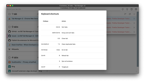 Tab Manager v2 - Efficient Tab Management for Chrome