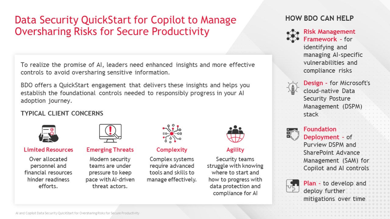 Snapshot 5 of AI & Microsoft Copilot Data Security QuickStart: Implementation