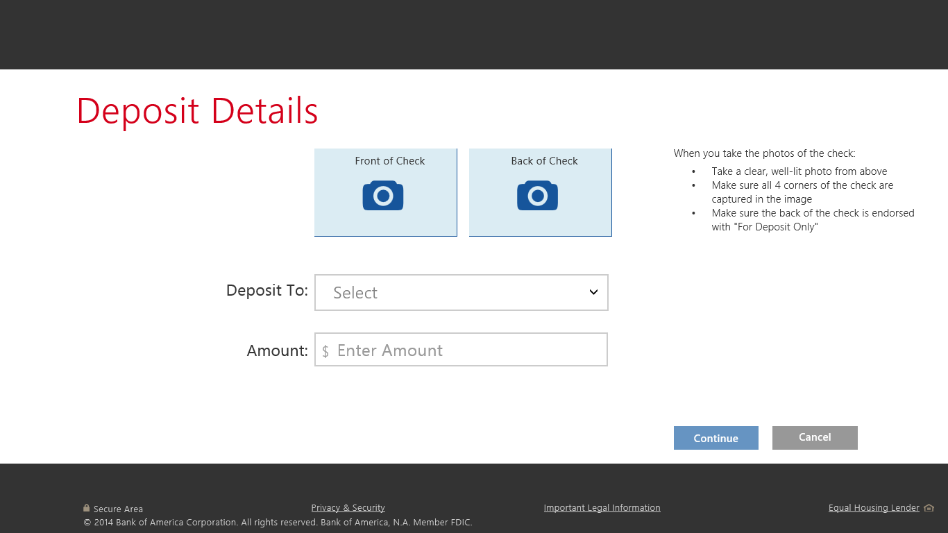 Mobile Check Deposit
