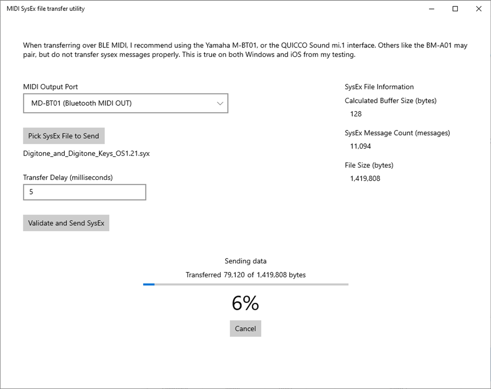 #2. MIDI SysEx Transfer Utility (Windows) 来自: 10rem.net - Pete Brown