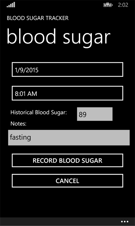 Blood Sugar Tracker Screenshots 2