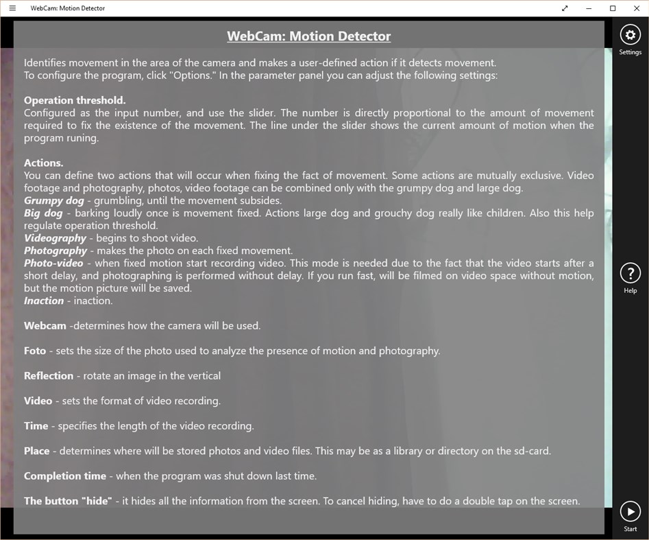 #2. WebCam: Motion Detector (Windows) Ved: DiSur