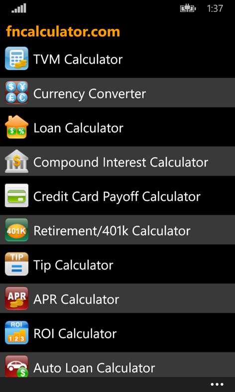 Financial Calculators Screenshots 1