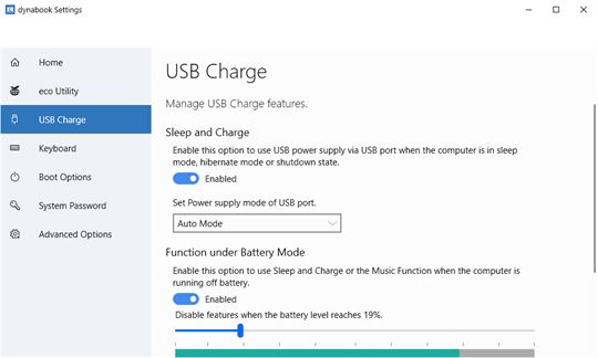 dynabook Settings screenshot 3