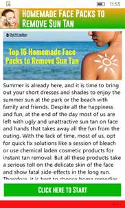 Homemade Face Packs to Remove Sun Tan screenshot 1
