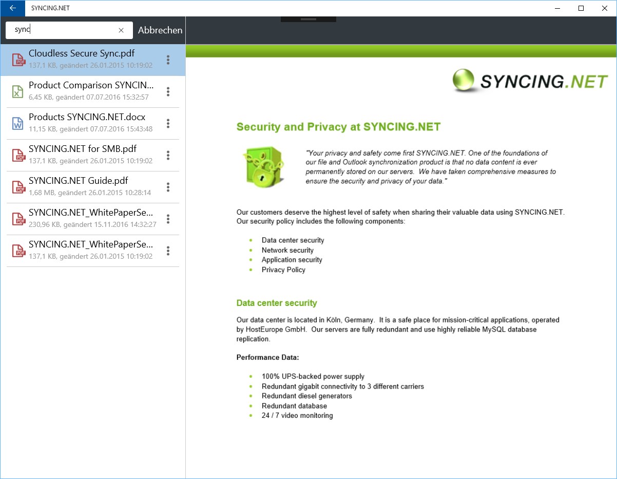 Dynamische Suchfunktion