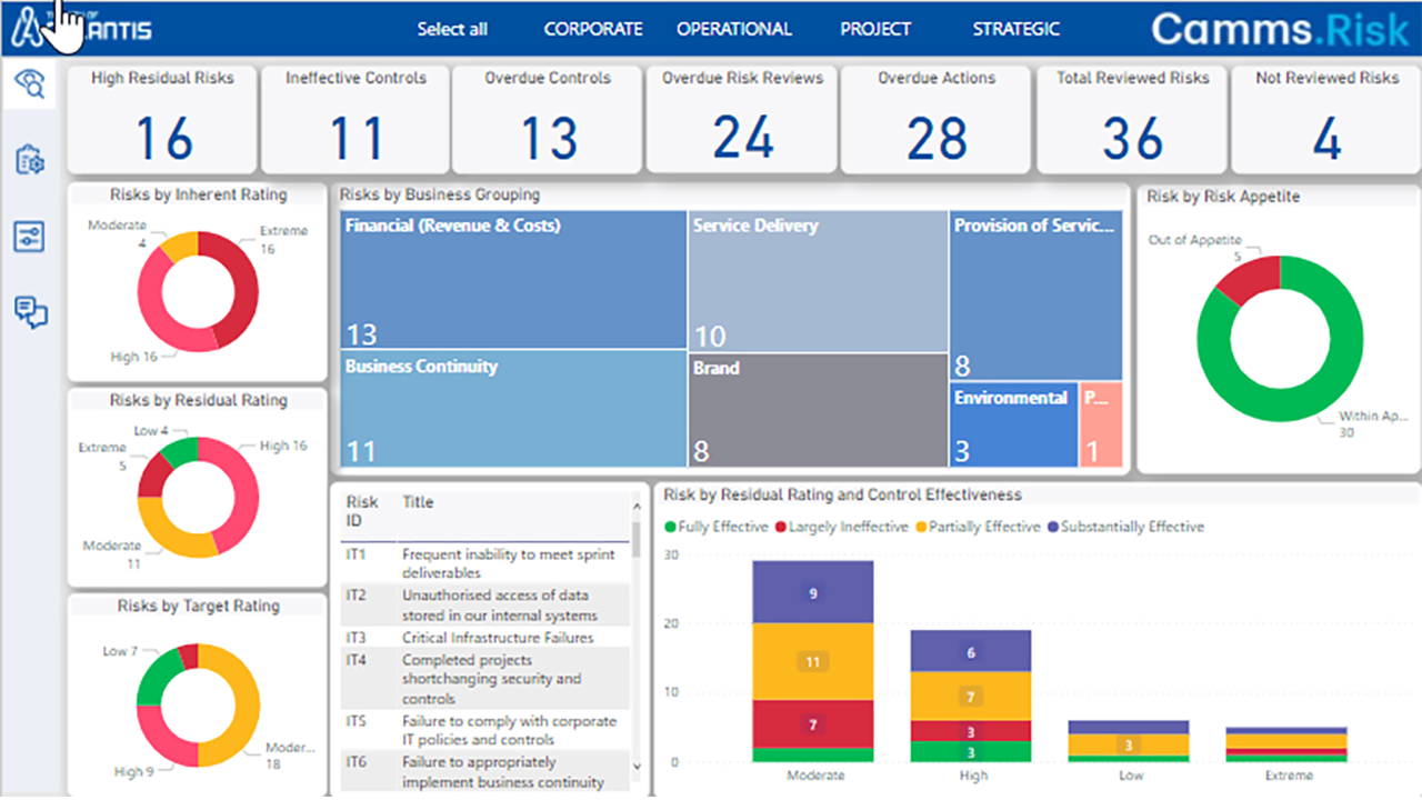 Snapshot 1 of Camms.Risk Dashboard