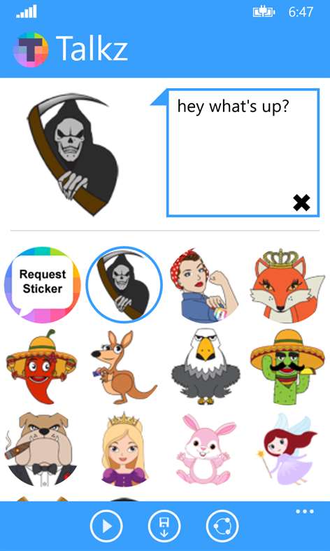 Talkz Talking Stickers Free Text Emoji Emoticons Screenshots 1