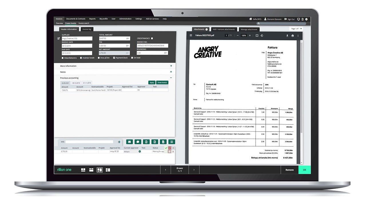 Snapshot 5 of Rillion - Accounts Payable Automation