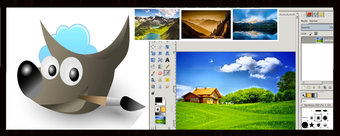 Gimp online - image editor and paint tool marquee promo image