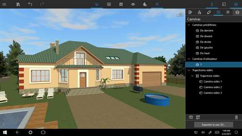 Capture d’écran : Regardez autour de vous et déplacez-vous en temps réel dans la vue 3D de l’app.