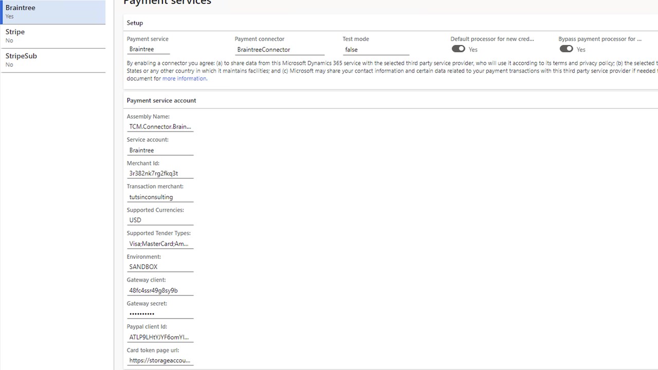 Snapshot 2 of Braintree payment connector