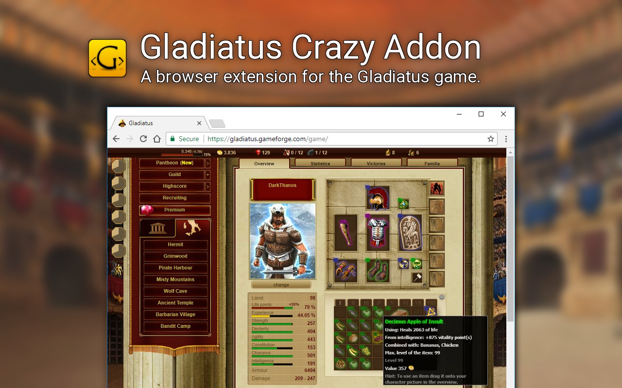 Gladiatus Crazy Add On