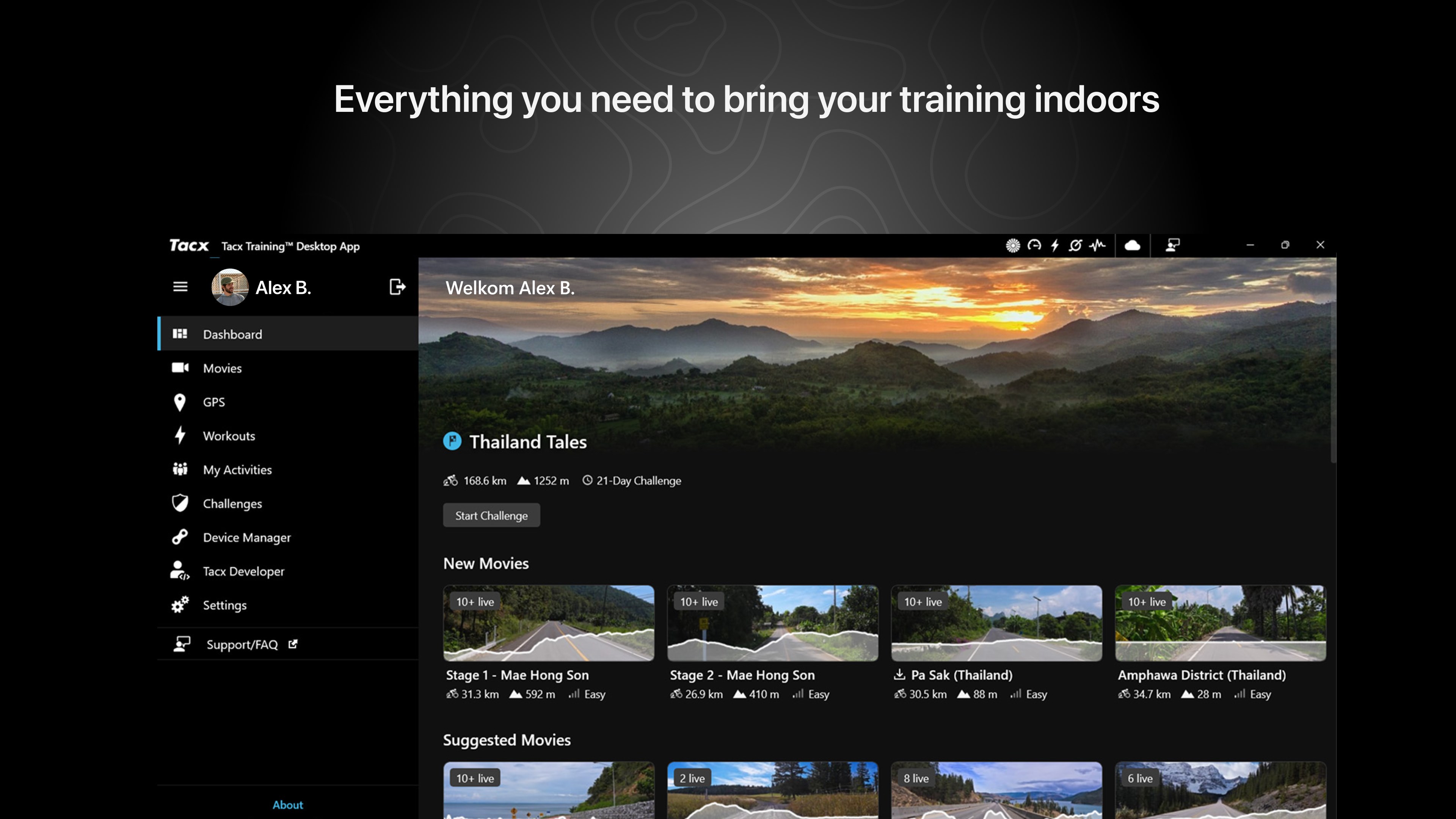Tacx Training™ Desktop App screenshot