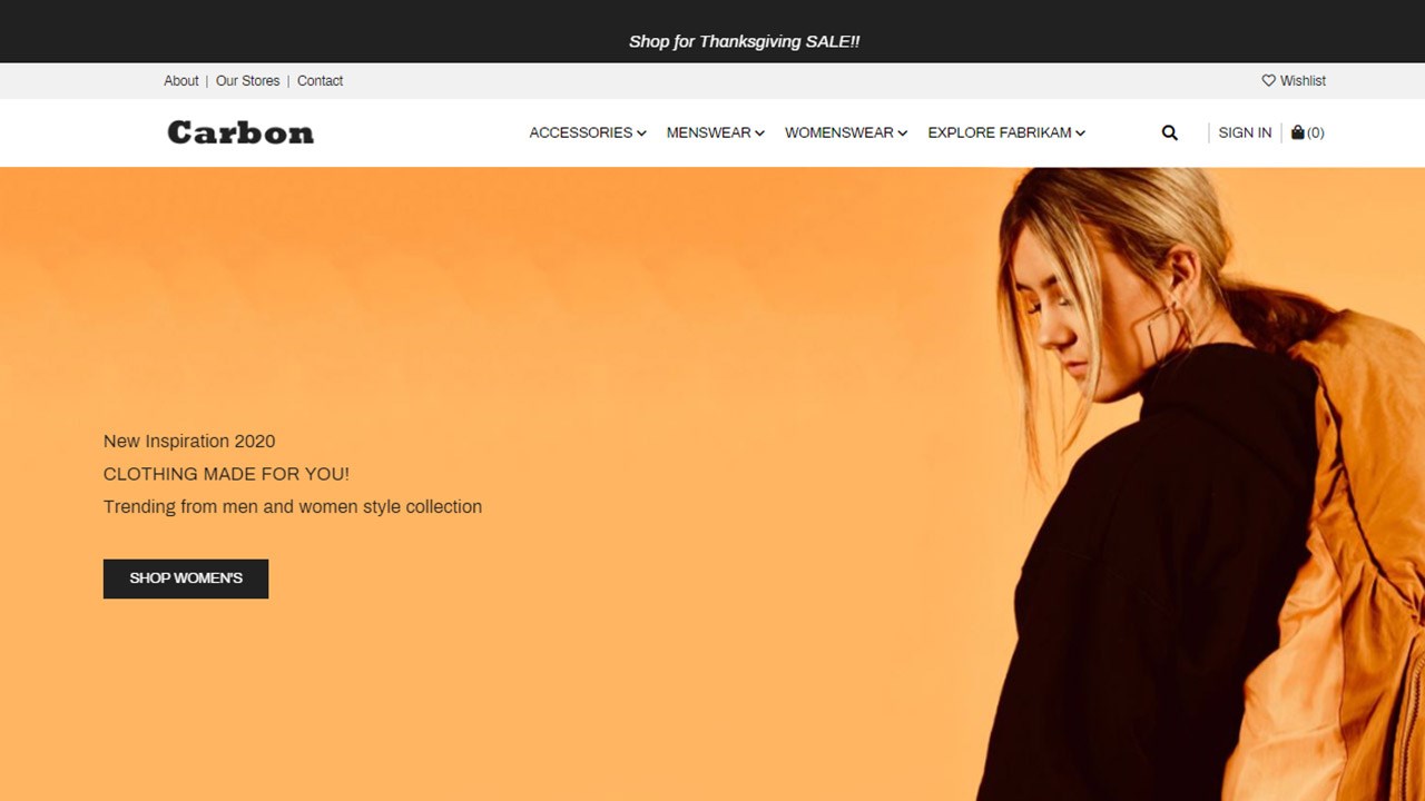Snapshot 2 of Carbon Theme for Dynamics 365 Commerce