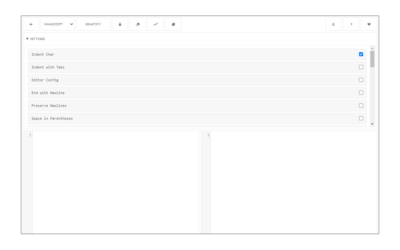 Code Beautifier (JS, CSS, HTML)