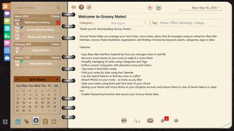 Groovy Notes - Text, Voice Notes & Digital Organizer Screenshots 1