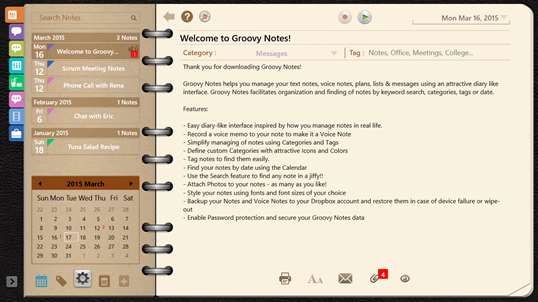 Groovy Notes - Text, Voice Notes & Digital Organizer screenshot 1