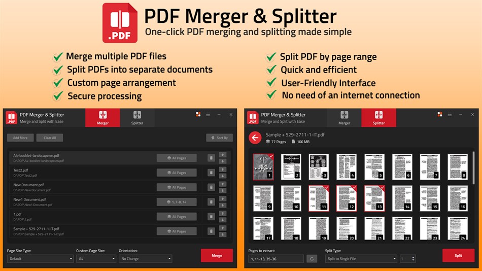 PDF Merger & Splitter - Split & Join PDF Files (Windows) Podle: Semivio Technologies