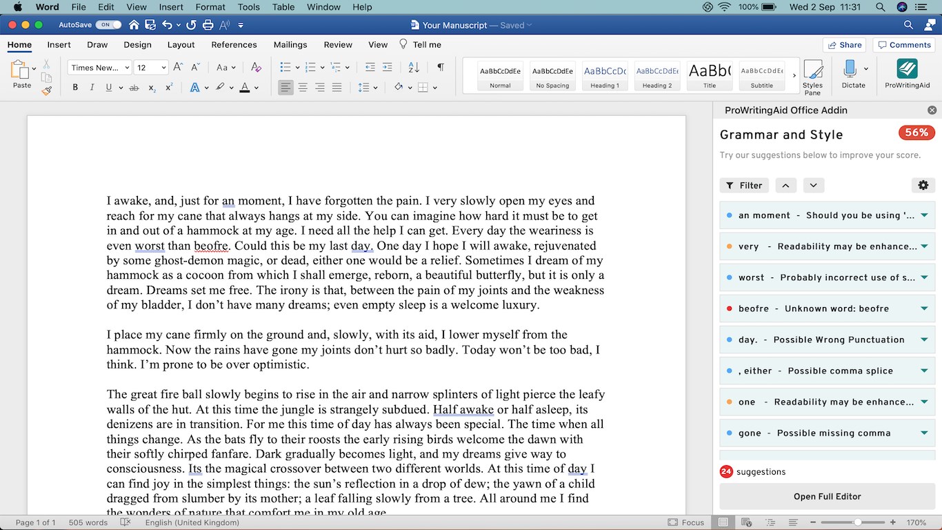 ProWritingAid for Microsoft Word