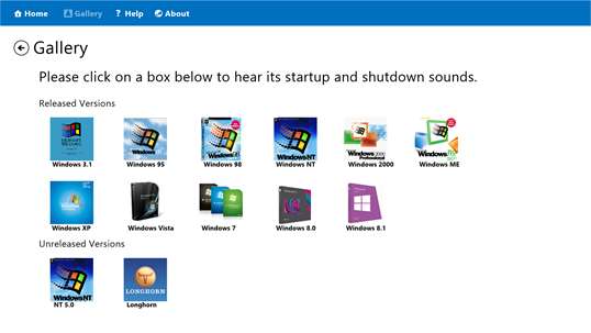 Collection of Windows Startup Sounds screenshot 1