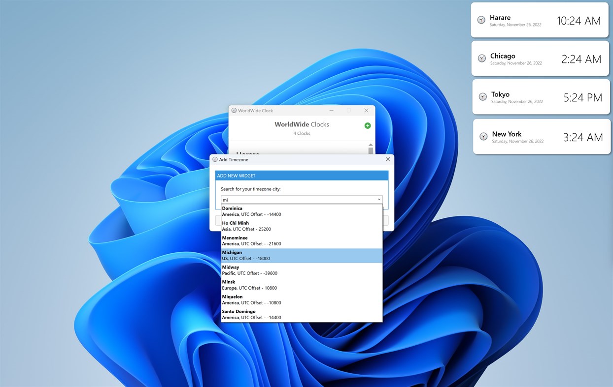 #2. Worldwide Timezone Widgets (Windows) 由: EvlarSoft LLC