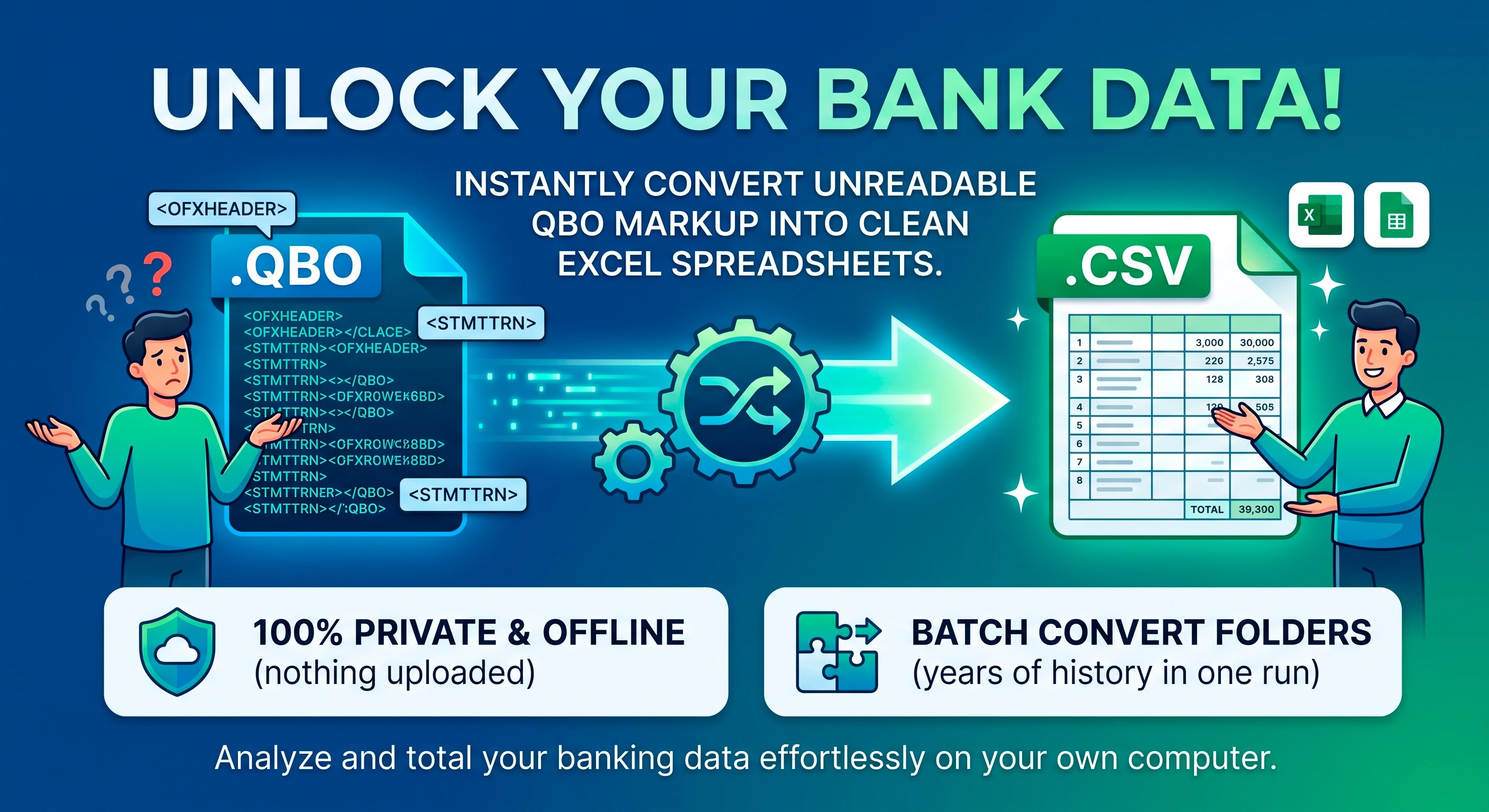 QBO to CSV Converter Tool screenshot