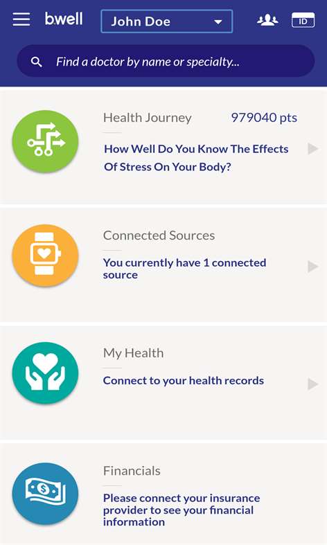 b.well Connected Health Screenshots 1