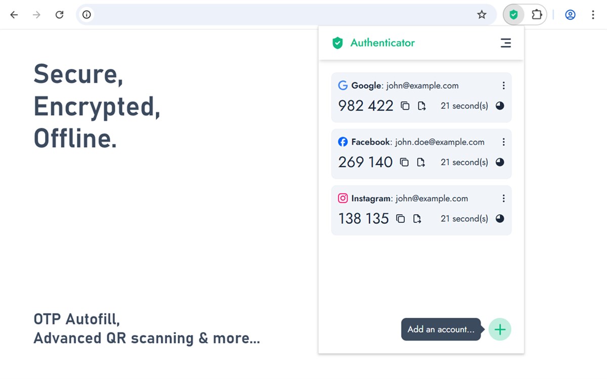 Authenticator: Generate 2FA Codes in Browser