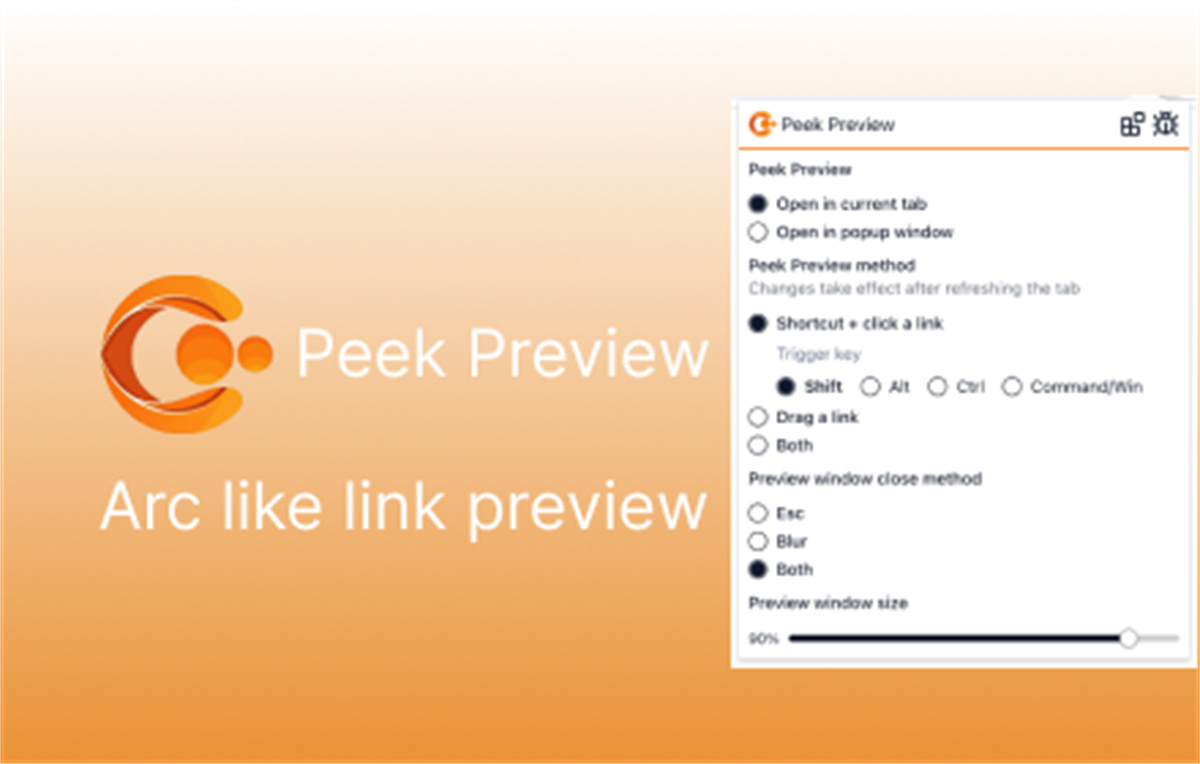 Peek Preview - Arc like link preview