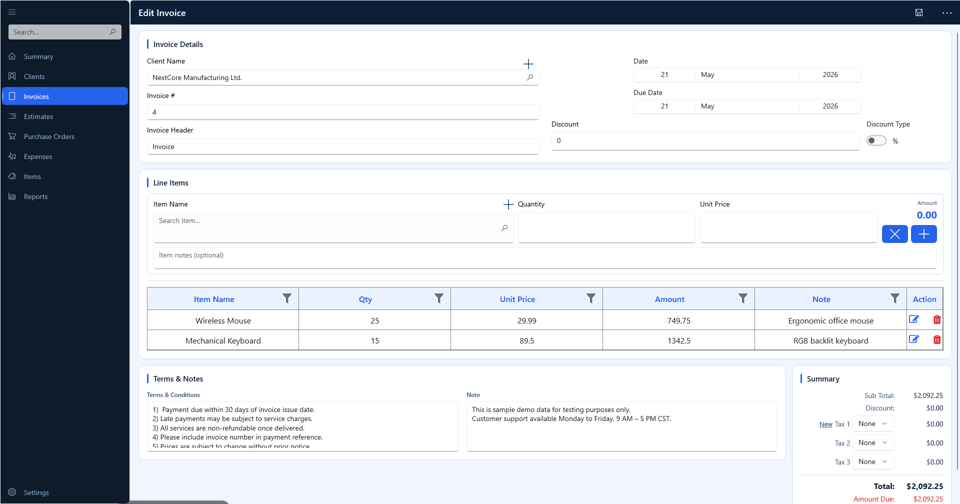 Invoice Master screenshot