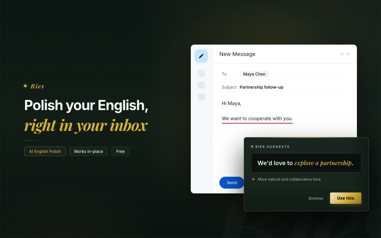Ries - AI Writing & Translate. Any Language.