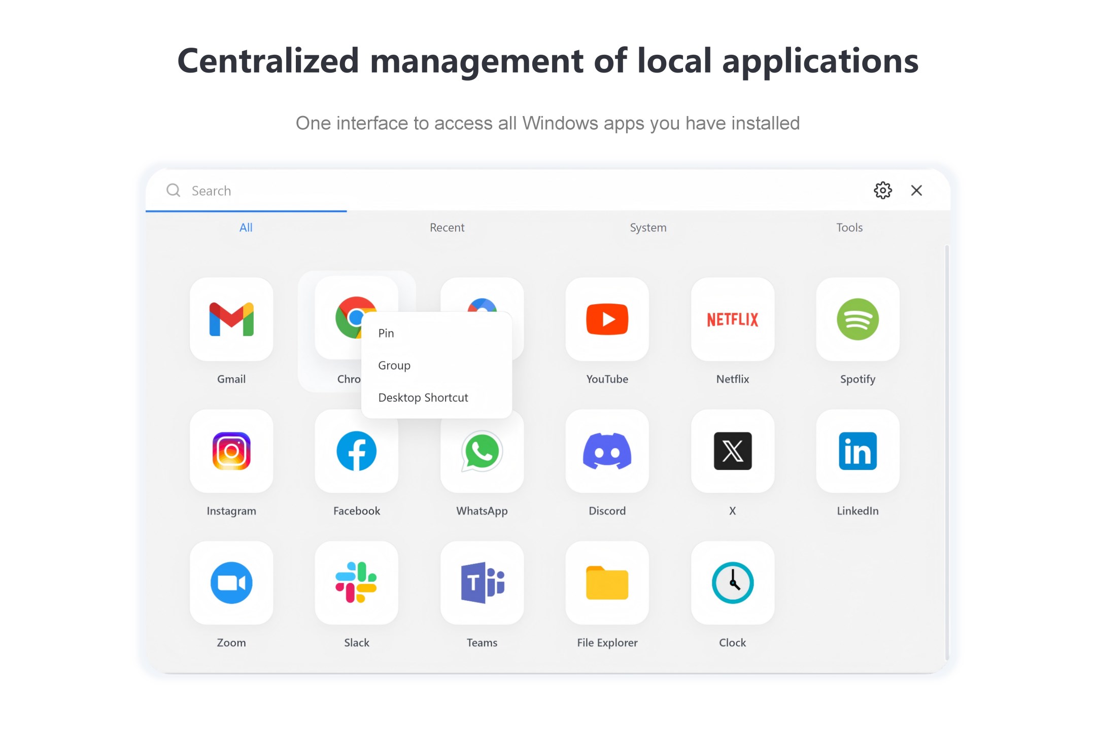 Win App Launcher screenshot