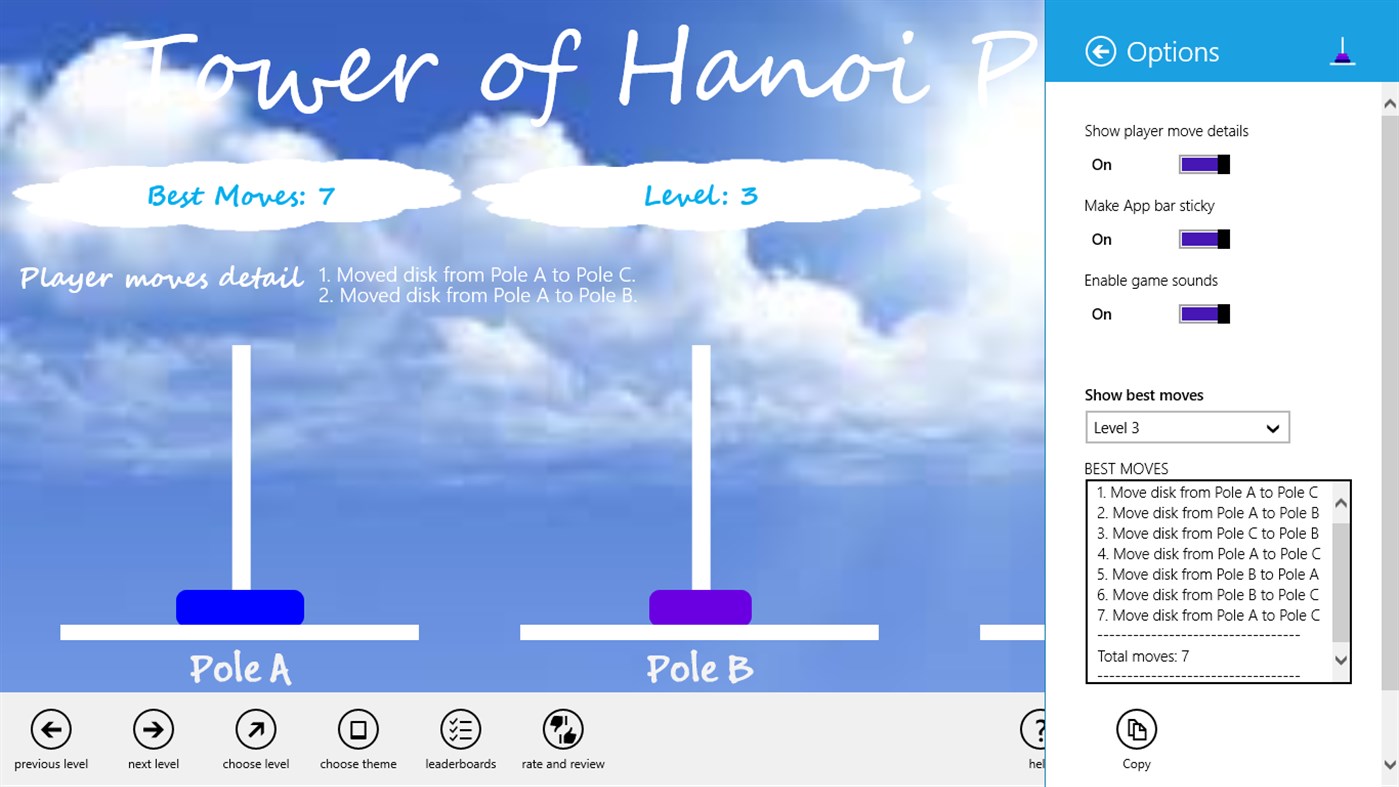 #1. Tower of Hanoi Pro (Windows) 来自: Yogaraj S