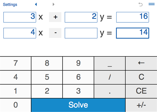 System of Equations Solver 2x2 screenshot 1