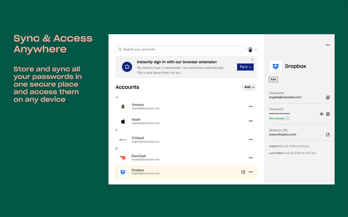 Dropbox Passwords