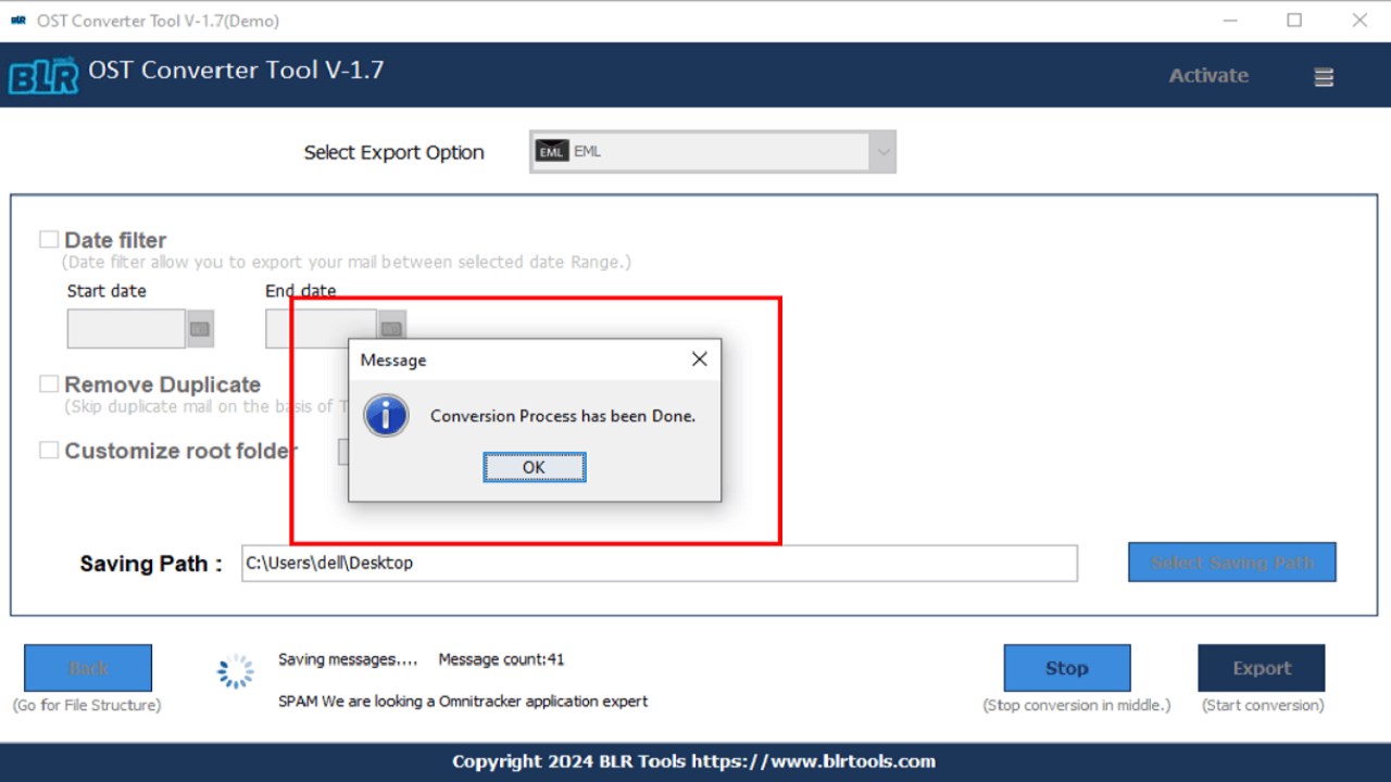 Snapshot 4 of OST Converter Exporter Software