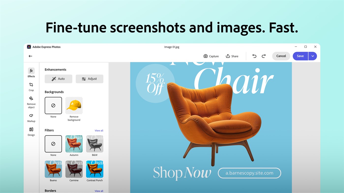 #1. Adobe Express Photos (formerly Photoshop Express) (Windows) di: ADOBE INC.