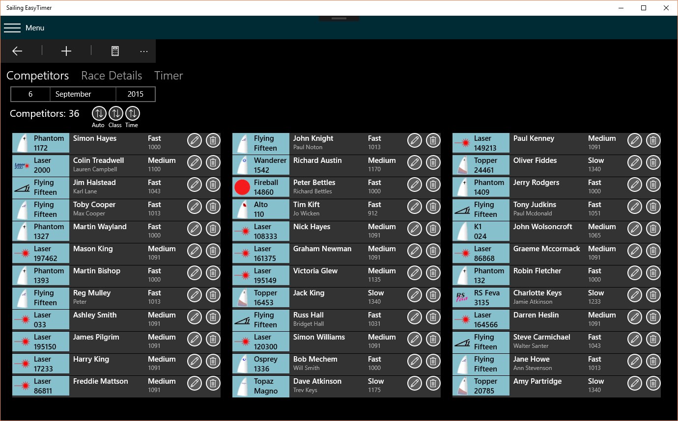 Sailing Race Timer for Windows 10