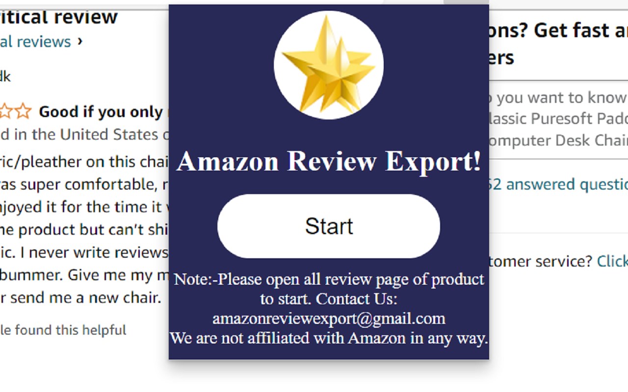 Amazon review export