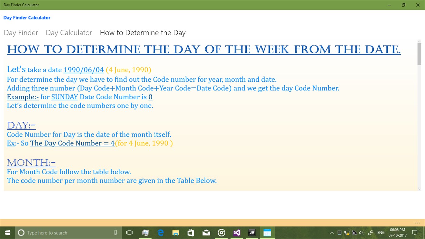 #3. Day Finder Calculator (Windows) 由: Apphub_Cosmos.sp963