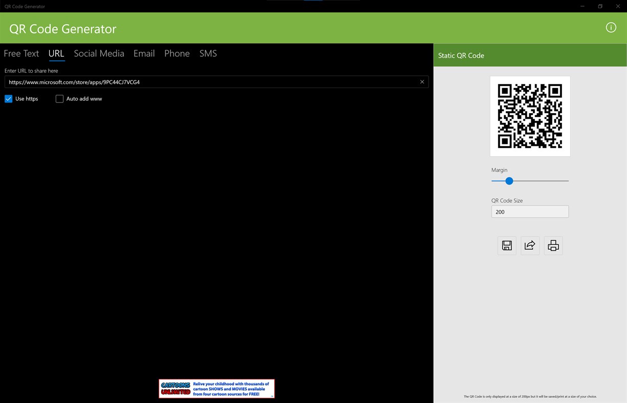 #2. QR Code Generator for Windows 10 (Windows) بواسطة: Snake Chia