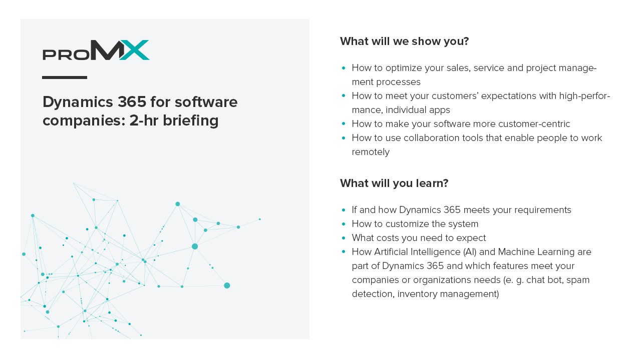 Snapshot 2 of Dynamics 365 for software companies: 2-hr briefing