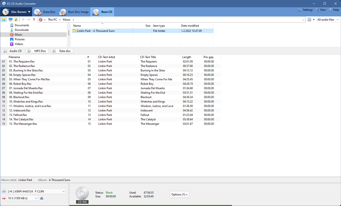 #4. EZ CD Audio Converter (Windows) By: Poikosoft