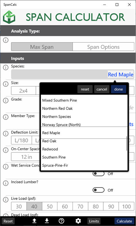 #1. SpanCalc (Windows) 来自: American Wood Council